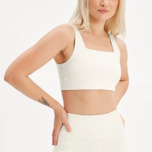 Girlfriend Collective Ivory Tommy Cropped Bra